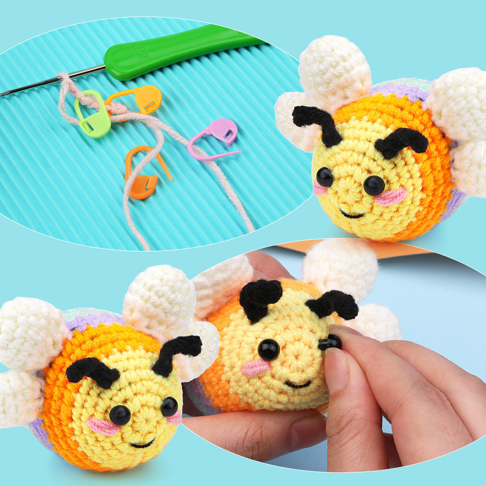 DIY Crochet Kit Cartoon Bee Doll Set with English Instructions