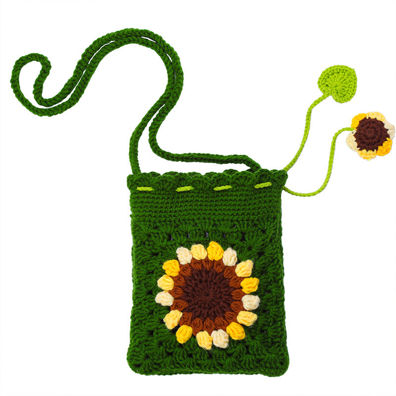 DIY Crochet Kit Small Flower Crossbody Bag for Girls Gift