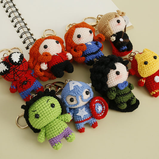 Hero Series Crochet Doll – Handmade Wool Anime Pendant