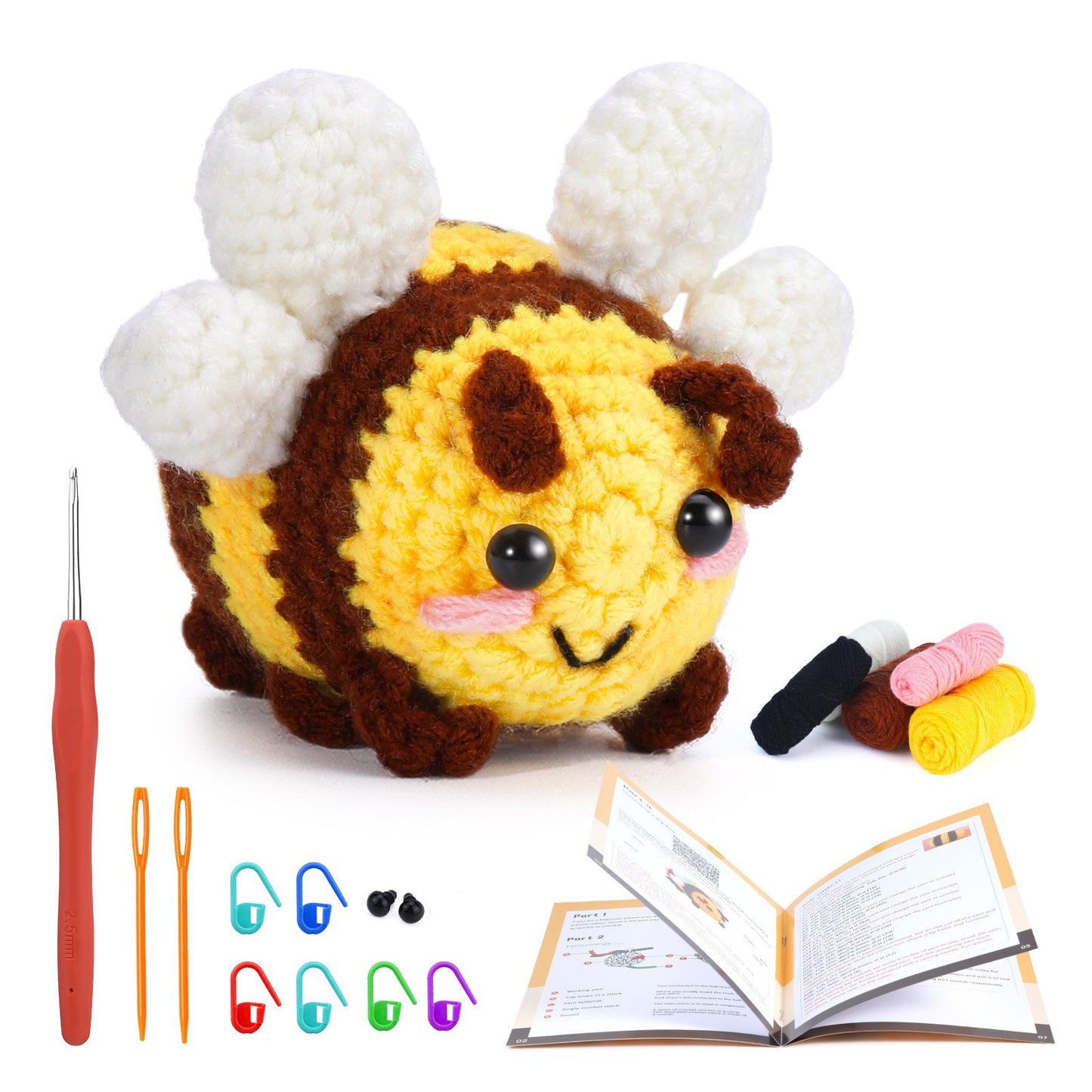 DIY Crochet Kit  Cartoon Bee Doll Set with English Instructions