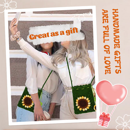 DIY Crochet Kit  Small Flower Crossbody Bag for Girls Gift