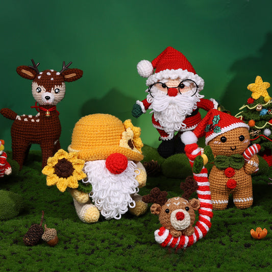 DIY Christmas Crochet Bag Kit  Elk & Snowman with English Instructions