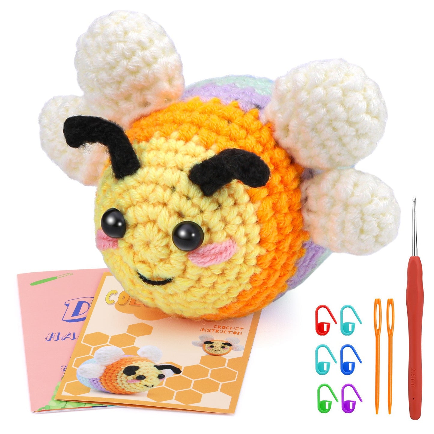 DIY Crochet Kit  Cartoon Bee Doll Set with English Instructions