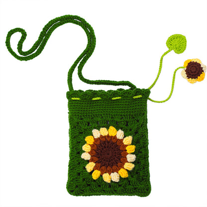 DIY Crochet Kit  Small Flower Crossbody Bag for Girls Gift