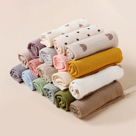 4pcs Muslin Baby Face Towels – 4-Layer Gauze Washcloths for Infants