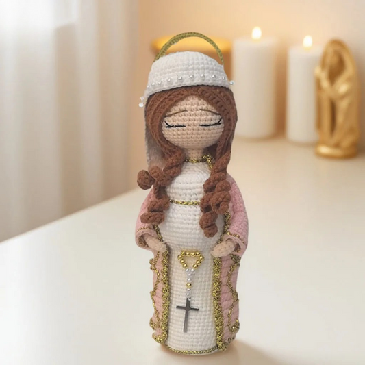 Our Lady of Hope Crochet Doll – Catholic Amigurumi Gift for Baptism or Prayer