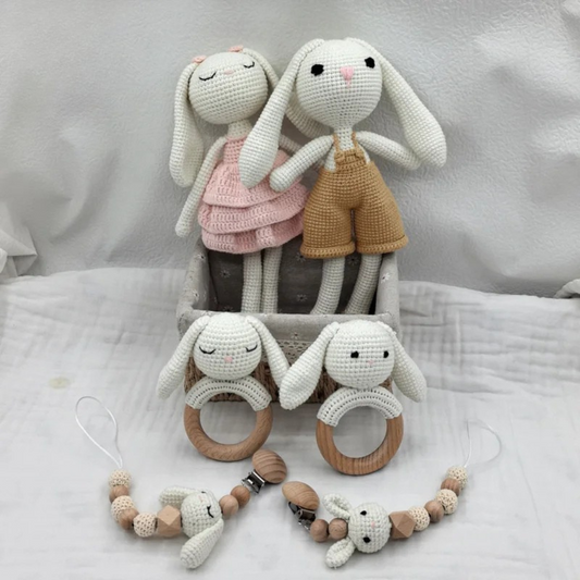 Crochet Rabbit Baby Teether Toy